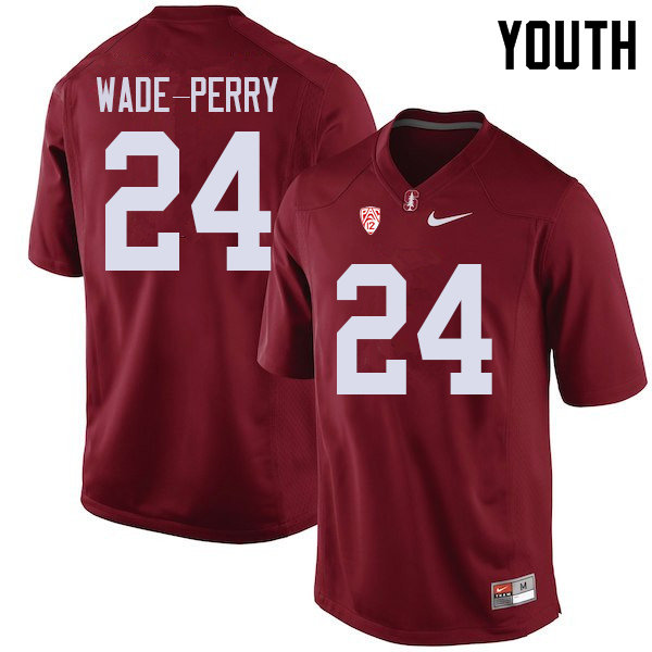 Youth #24 Dalyn Wade-Perry Stanford Cardinal College Football Jerseys Sale-Cardinal